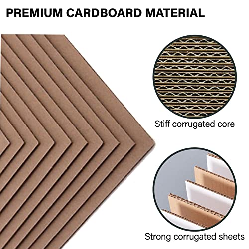 Image of ANSSDO 50 Packs 6x9 Inch Corrugated Cardboard Sheets, Premium Brown Kraft Corrugated Cardboard Divider Inserts Bulk Flat for Shipping, Mailing, DIY Decor and Crafts. (6x9-50 Pack)