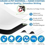 Magnetic Dry Erase Whiteboard Sheet for Fridge - 30x20 cm - Stain-Resistant with 3 Markers & Big Eraser with Magnets - Small Refrigerator White Board Planner & Organiser - by Yes4Quality