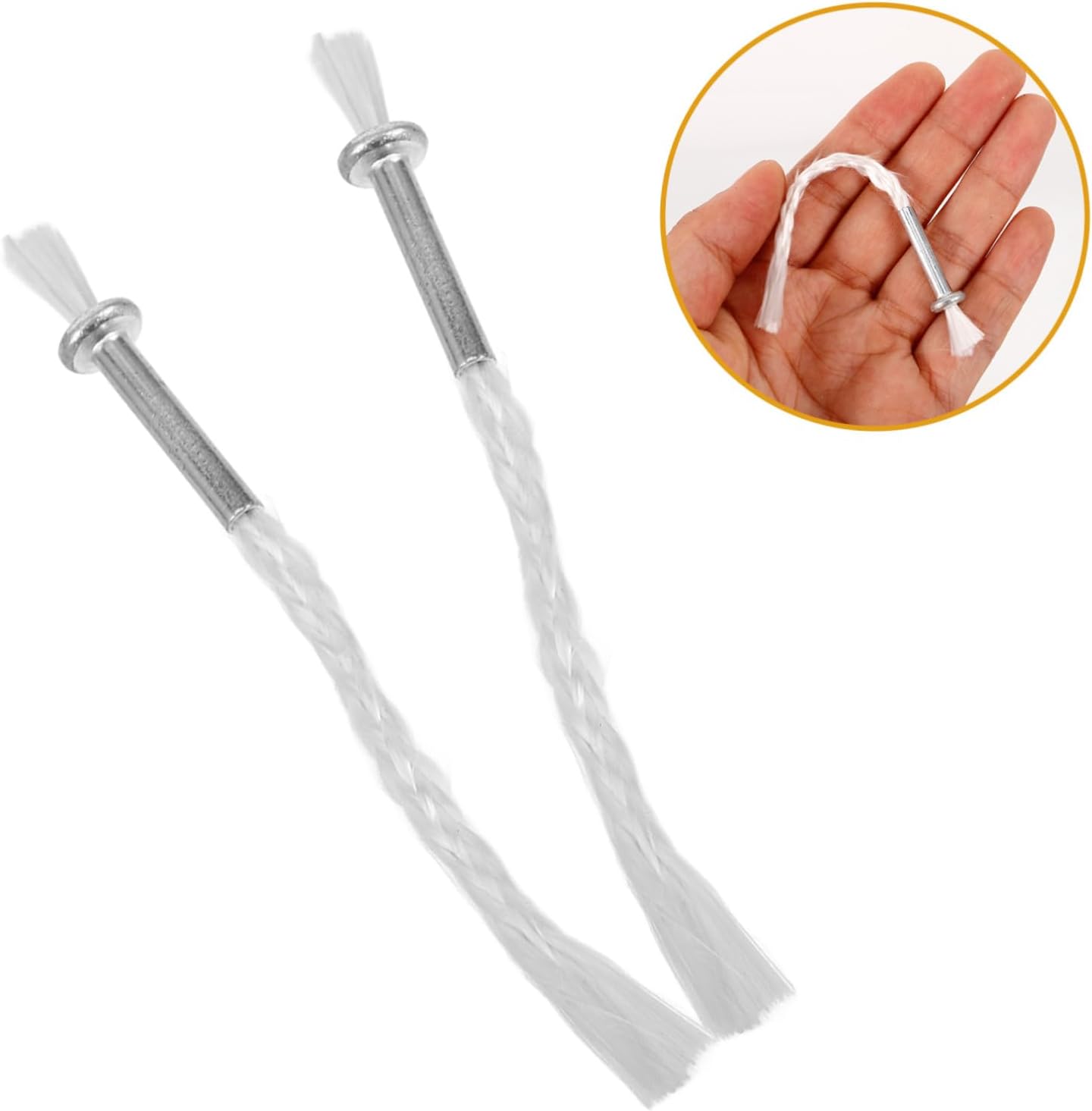 4pcs Cotton Thread Wick Oil Lamp Replacement with Iron Holder for Buddha Lamps DIY Candle Craft Home Decoration Practical