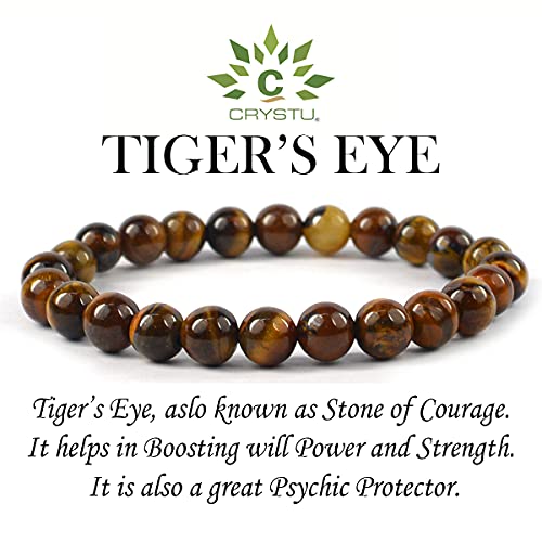 Image of Certified Natural Crystal Stone 8 mm Round Beads Bracelet for Men & Women | Reiki Charged Gemstone Bracelet | Multiple Stone Variants Available