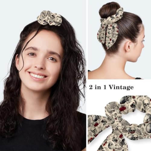 Image of Butterfly Scrub Cap Women with Ponytail & Buttons Adjustable Surgical Nurse Hat with Cotton Sweatband for Long Hair