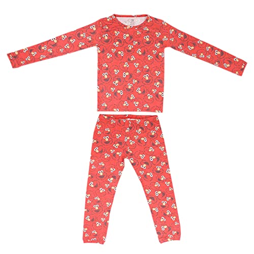 Copper Pearl Two Piece Long Sleeve Toddler Pajamas PJ Sets for Boys and Girls - Adorable Pattern Pajamas, Breathable Fabric to Keep Cool While Sleeping, Sizes 12 Months to 5T - Elmo