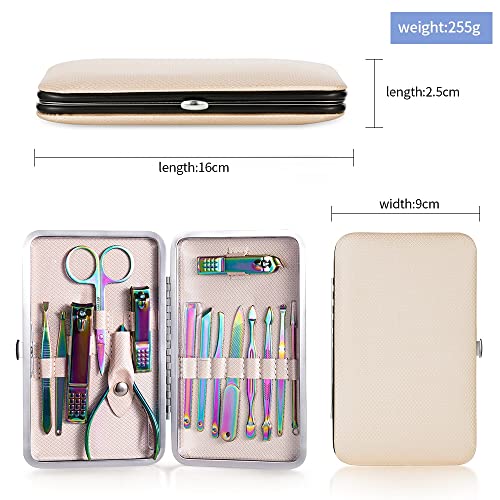 Ciseaux ménager kit de manucure en acier inoxydable avec coupe-ongles 15 pièces - 5