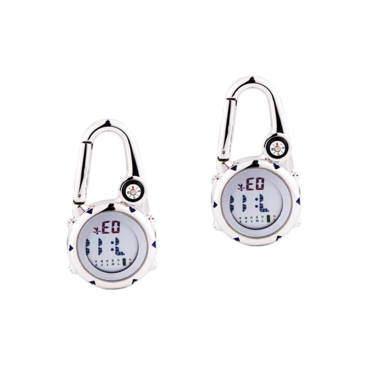 LIFKOME 2stücke Mini Carabiner Uhr Multifunktionale Edelstahl-hängeuhr Für Outdoor-aktivitäten Und Stoßfest Für Rettungsdienst Und Abenteurer Blau