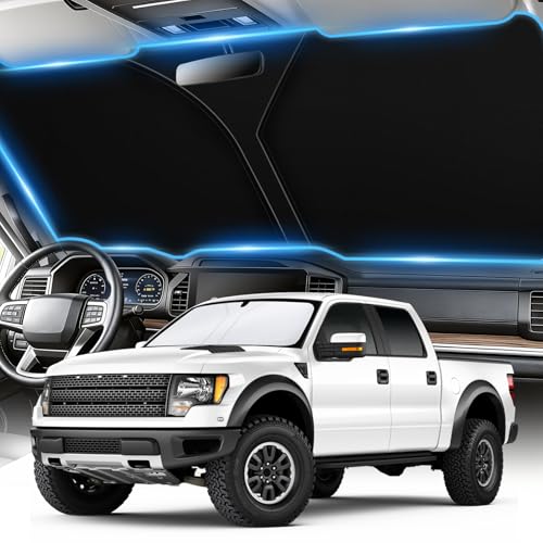 Image of SINGARO 300T Universal Car Windshield Sun Shade, Foldable Reflective for Windshield & Window Shades with Overlapping Design, Car Interior Accessories (68.8 inch L x 35 inch W)