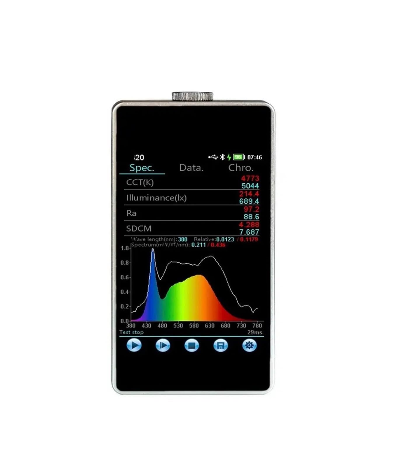 Colorimeters, 320/330 Spectrometer - 380-780nm Wavelength Range, High-Precision Illuminance Measurement & Spectral Analysis(HP320)