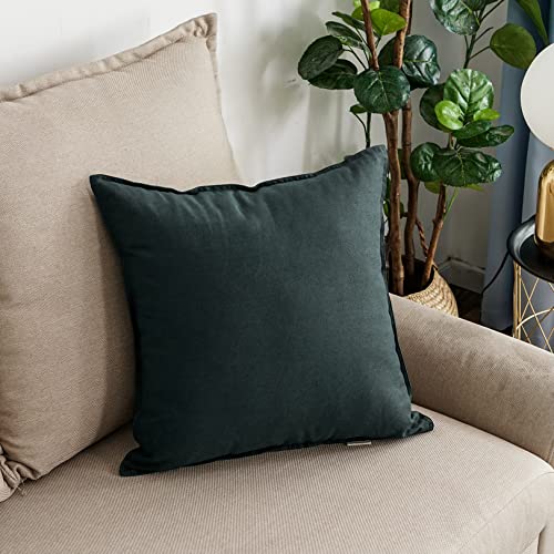 Jeanerlor 20"x20" Pillowcase Green Cousion Cover Decor Cotton Linen with Unique Design to Embellish Garden/Office/Chair/Bed/Couch,(50 x 50cm), Cyan by Jeanerlor - Used condition - US$9.81