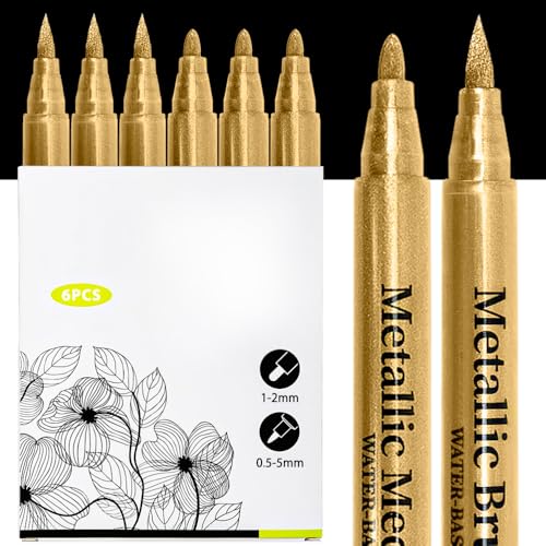 hyn ゴールドペン Amazon | Elegirme 金色 ペン ゴールドマーカーペン 2種類のペン
