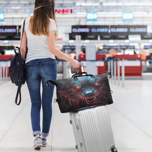 Sac de voyage loup noir avec trousse de toilette pour week-end - 7