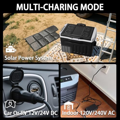 Image of 12 Volt Refrigerator, 46QT(43L) Mini Portable Car Fridge, Freezer Compressor Electric Cooler -4℉~68℉, 12 /24V DC 100-240V AC for Truck Van RV SUV Travel Camping Road Boat Trips