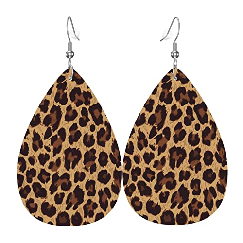 Women Earrings Faux Leather Earrings Teardrop Dangle Earrings Pu Leaf Earring Lightweight