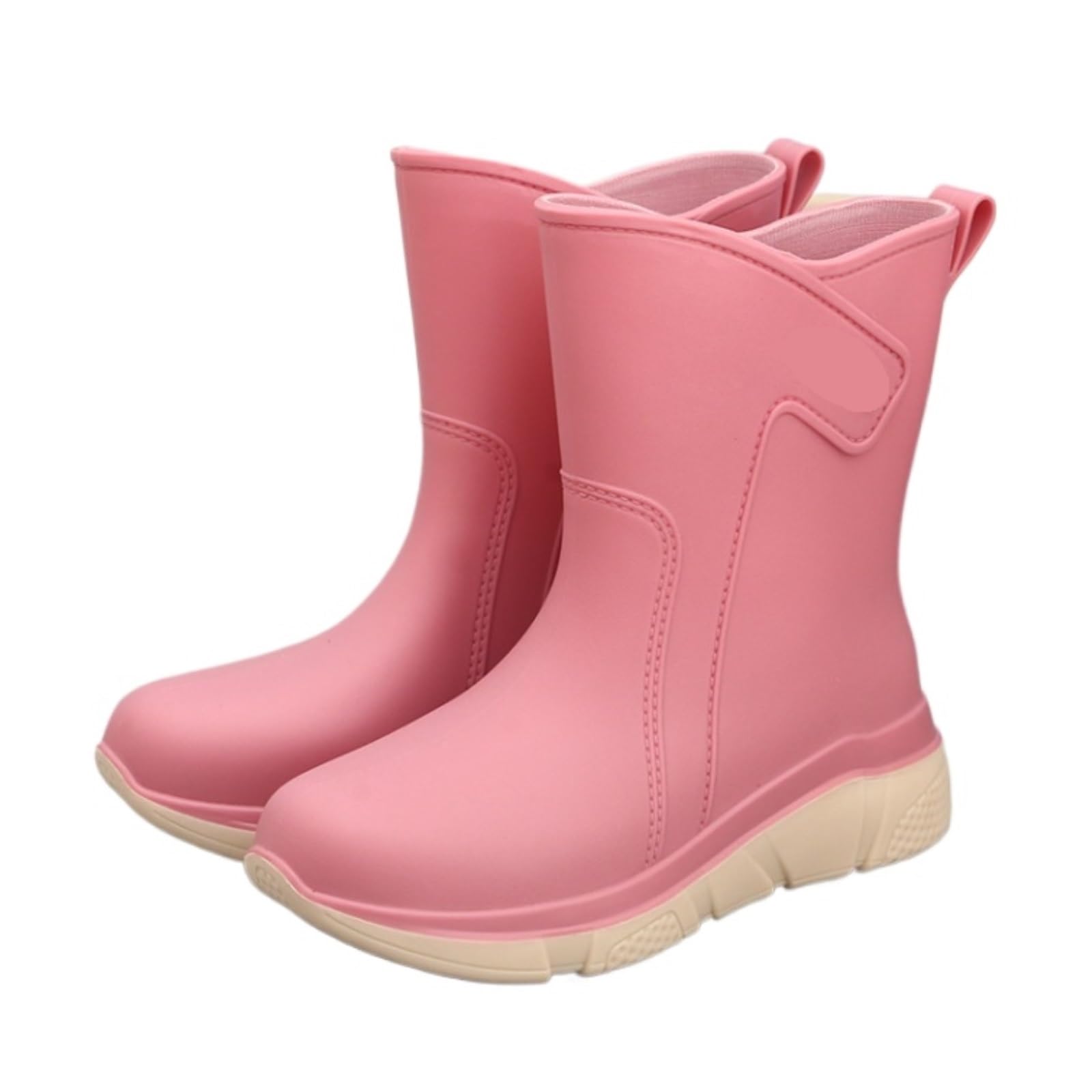 Botas Lluvia Agua Botas De Lluvia Tubo Medio For Exteriores For Mujer, Zapatos Goma For Trabajo En La Cocina, Agua Antideslizantes De Mujer(Pink,39)