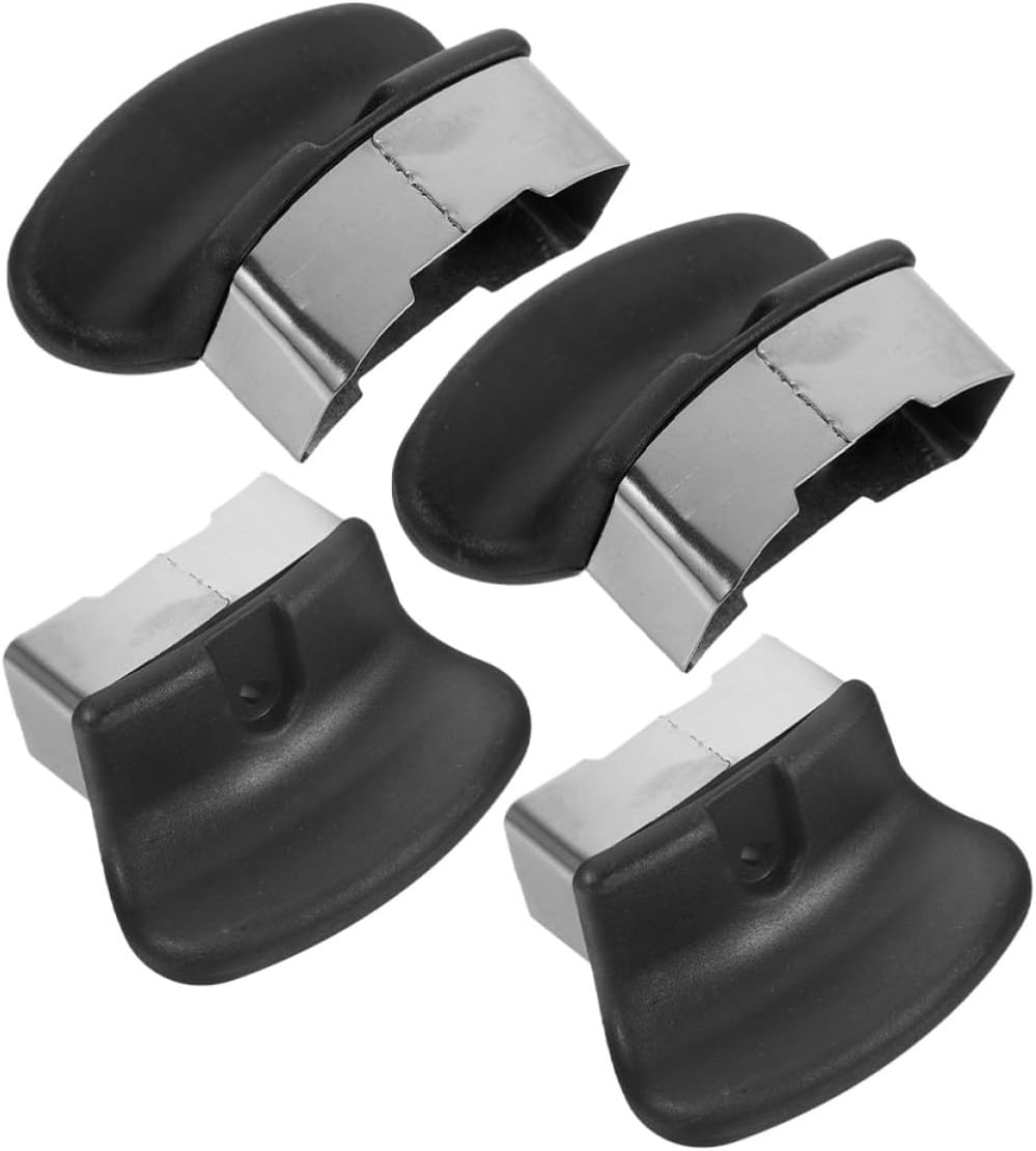 4pcs Black Stainless Steel Pan Handles for Pressure Cooker Replacement with Comfortable Grip and Easy to Clean Ear Design, Universal Pot Handles for Steamer and Sauce Pot Repair