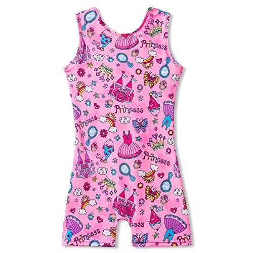 3t 4t Gymnastics Leotards with Shorts for Girls Pink Princess Biketards Dance Clothes