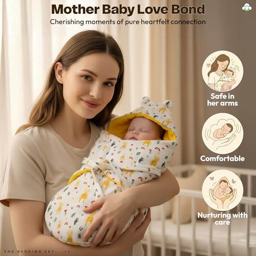 Image of StarAndDaisy Swaddle for New Born Baby, Baby Sleeping Bag, Swaddle Cloth Or Muslin Swaddle Wrap for New Born Baby 0-9 Months, (Boys & Girls)- Rainbow Print