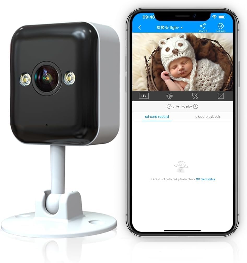JOOAN S-3MP A6M-U Security Camera next to a smartphone displaying its live feed