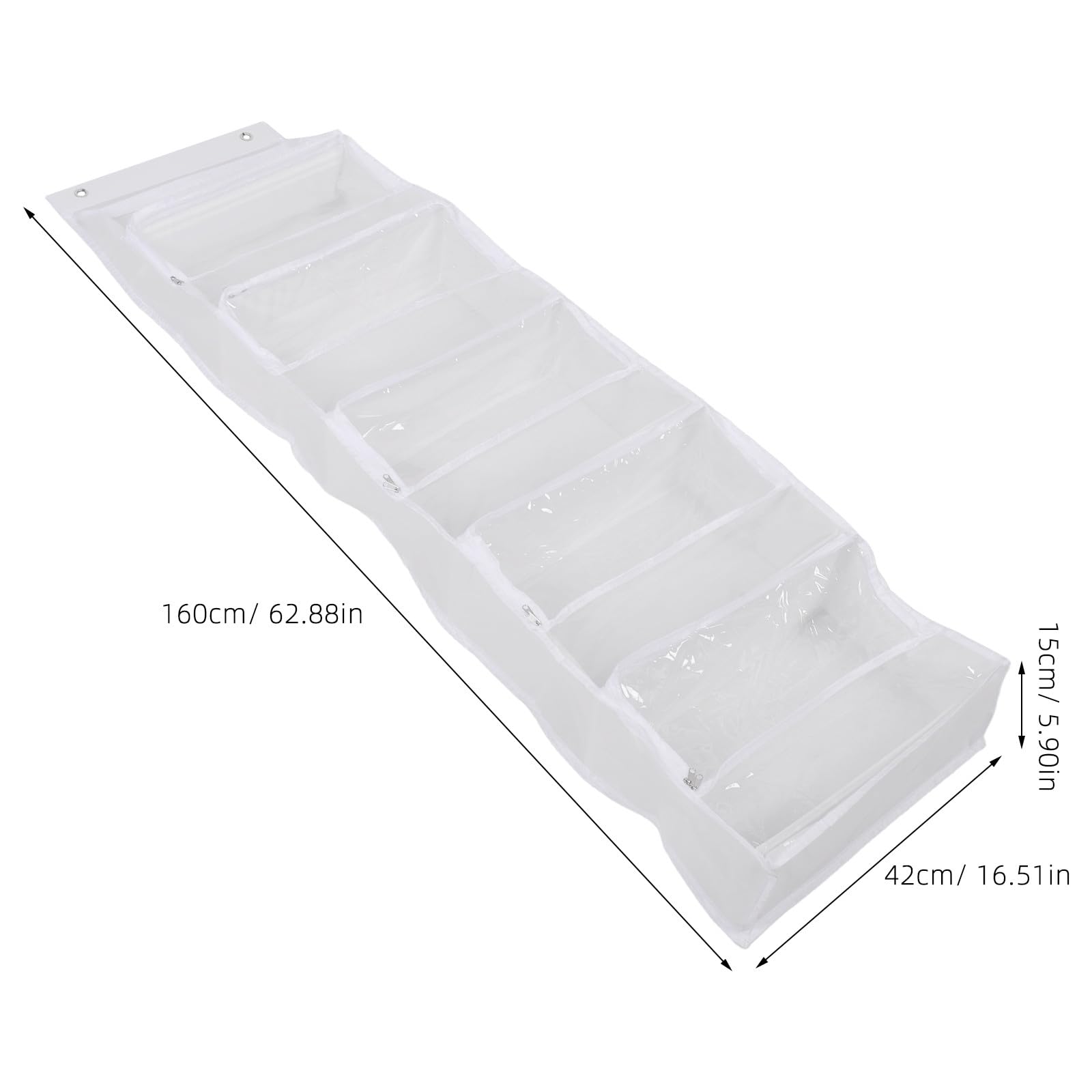 Organizzatore per Filati da Appendere con 6 Tasche con Chiusura a Cerniera - Borsa Multi-Scomparto da Appendere alla Porta, Trasparente, Porta Kit per Uncinetto, Gancio per Armadio, ago