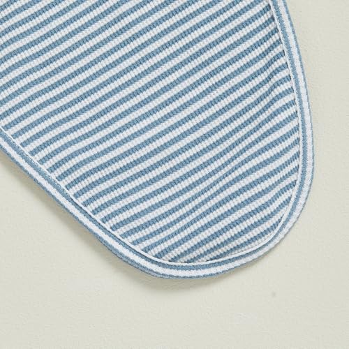 Image of Baby Girl Boy Sleeping Waffle Bag Letter Embroidery Long Sleeve Sleep Striped Sack with Hat 2 Piece Set for Fall