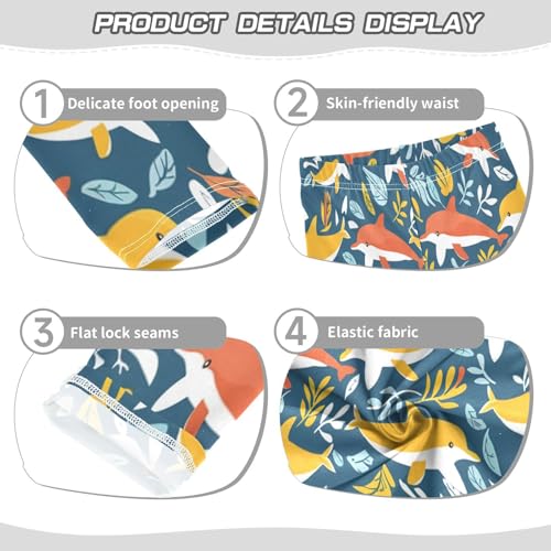 Bolaz Toddler Girls Leggings Printed Yoga Pants Leggings Orange Yellow Whale for Kids3