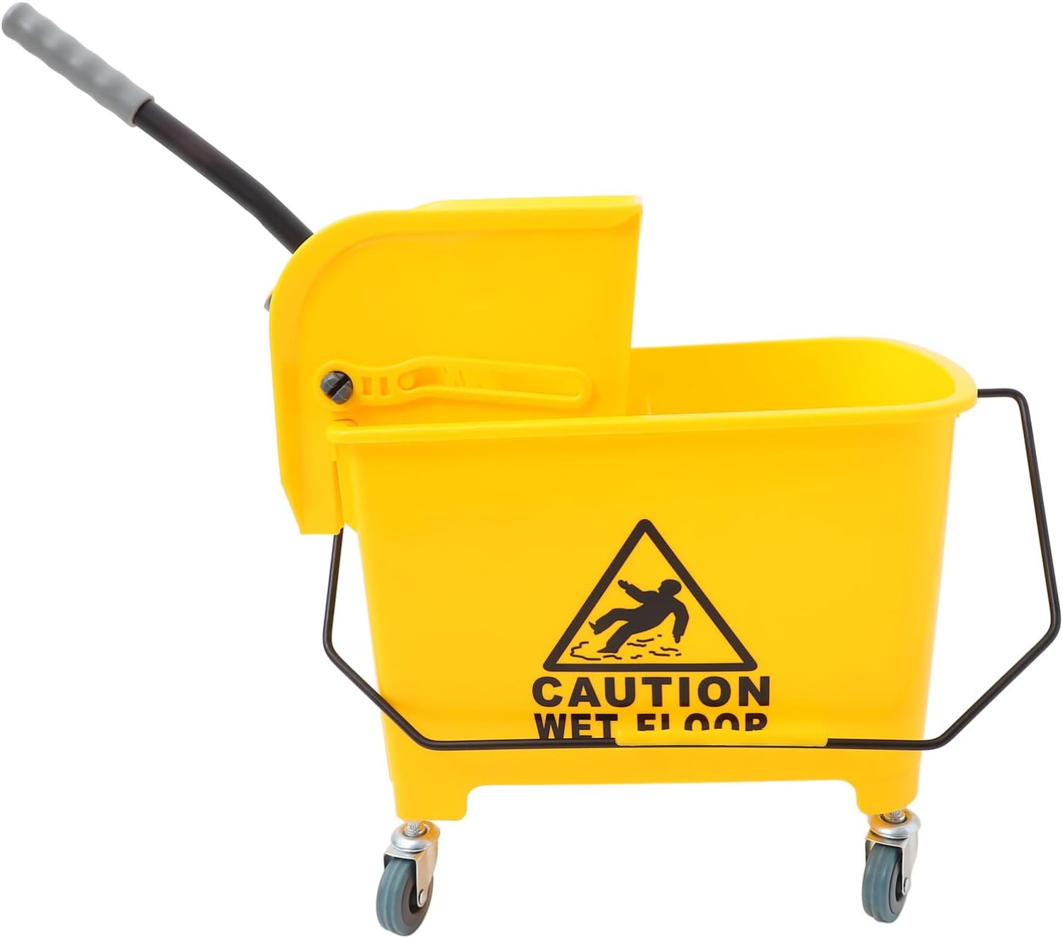 PartyKindom Commercial Mop Bucket with Side Durable Plastic with Handle for Cleaning and Maintenance