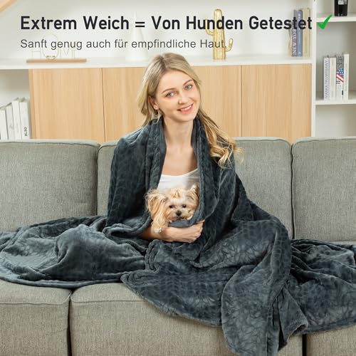 Winthome Kuscheldecke Flauschig Weich, Decke Warm, ohne Hitzestau, Oeko-TEX – Ansicht 2