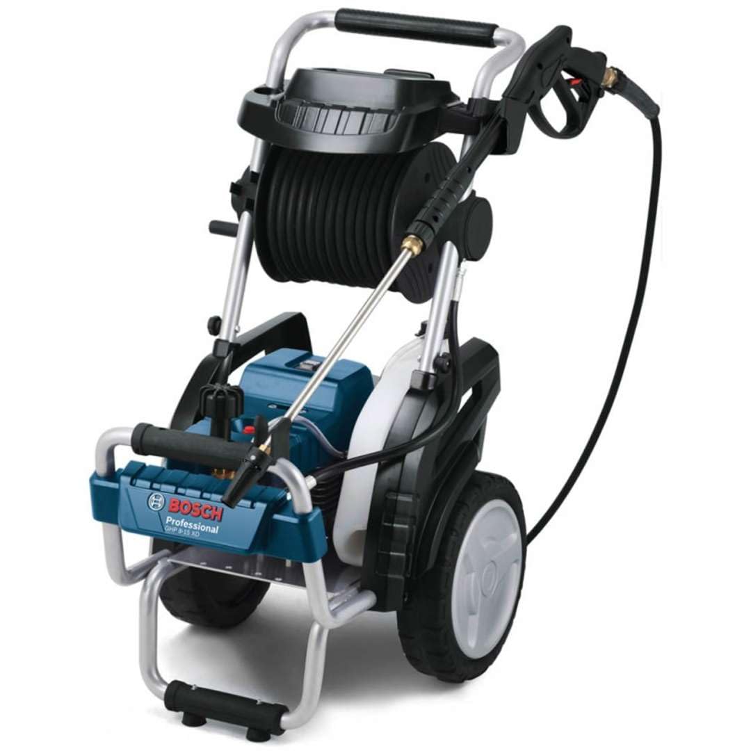 Bosch Professional GHP 8-15 XD - Hidrolimpiadora de alta presión (160 bares, 800 l/h, enrollador manguera, 1 lanza)