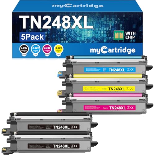 MYCARTRIDGE TN248XL Kompatibel für Brother TN-248XL TN248 für Brother MFC-L3760CDW MFC-L3740CDWE DCP-L3560CDW HL-L3240CDW DCP-L3520CDWE für TN-248CMYK TN-248VAL 5-Pack