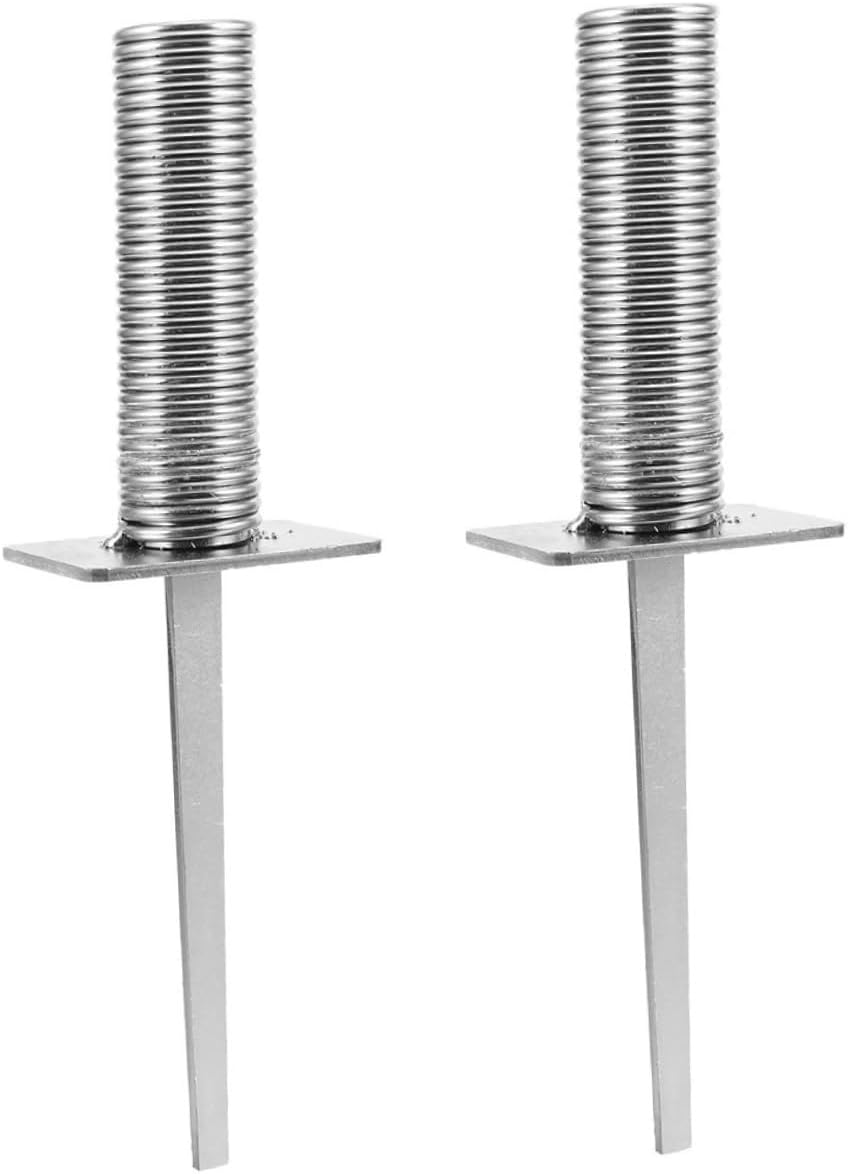 2pcs Soccer Flag Ground Stakes Spring-Loaded Spike, Sturdy Field Corner Flag Poles for Field Marking and Training Equipment