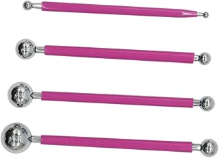 EXCEART Kit De 9 Herramientas De Cerámica Herramientas De Arcilla Cortar Raspar Cepillar y Colores Rosa y