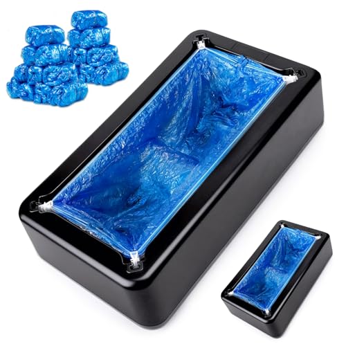 Shoe Cover Dispenser Containing 200pcs Shoe Covers Disposable Non Slip High Quality Automatic Shoe Cover Machine with Disposable Shoe Covers for Indoors for Most Occasion and Shoes Size