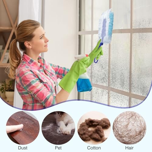 Image of 30 Count Duster Refills, Disposable Static Dust Removal Brush Replacement Head Compatible with Swiffer Duster Refills for Dusting Electronics Furniture Blinds Ceiling Fans, with 1 Short Handle (30)