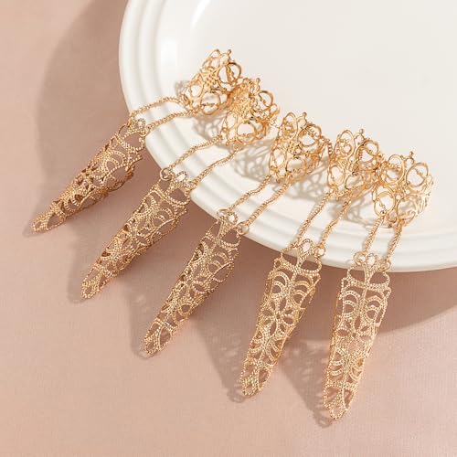 Denifery Claw Chain Ring Bracelet Inlaid Nails Bracelets Queen Costume Finger Claw Nails Gothic Bracelet with Finger Nails Halloween Accessory for Women4
