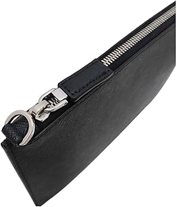Prada Black Saffiano Voyage Leather Clutch Document Holder 2NG005