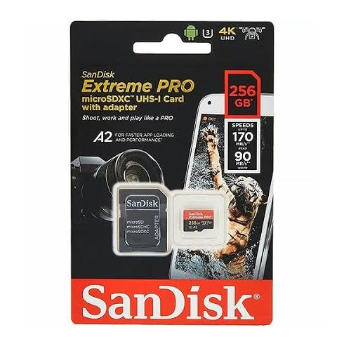 Microsd Extreme PRO 256 GB MicroSD 200 MB/s Class10 U3 V30 A2, oryginalny