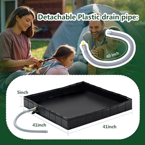 Base para ducha portátil plegable de PVC Wintogo, con desagüe desmontable, ideal para RV y uso interior o exterior miniatura 3