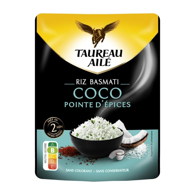 TAUREAU AILE | Taureau Ailé Riz Basmati Coco 2Min 250G | Lot De (3) | livraison offerte