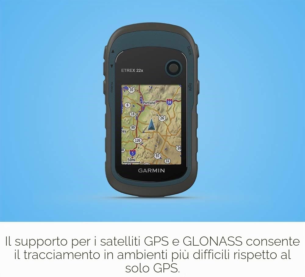 Garmin 010-02256-00 eTrex 22x, robusto navigatore GPS portatile, nero/blu navy