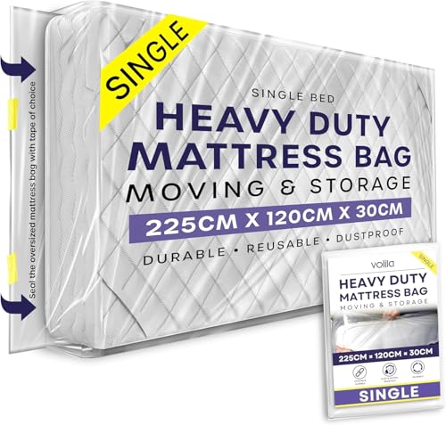 volila Housse Protection Matelas 90 x 200 cm – Housse Plastique Matelas pour Déménagement, & Rangement Facile, Imperméable & Résistant aux Déchirures– Housse de...