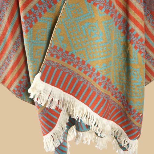 Women's Warm Causal Shawl Wrap Winter Open Front Sweater Poncho Cape Ethnic Tassel Oversized Blanket Cardigan Scarf4