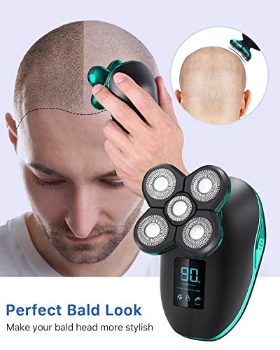 OriHea Electric Shavers for Men, 5 in 1 Head Razors for Bald Head, Hair Clippers Beard Nose Hair Trimmers and Grooming Kit, Fast-Charging LED Display Waterproof Shaver - Thumbnail 5