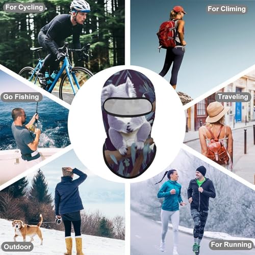 Balaclava de Koala Encantador para Hombres y Mujeres, Máscara Facial Antisolar Transpirable con Cobertura Total de Cabeza para Senderismo, Ciclismo, Correr, Conducción miniatura 6