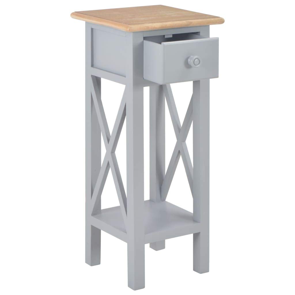 vidaXL Beistelltisch Grau 27 x 27 x 65,5 cm Holz