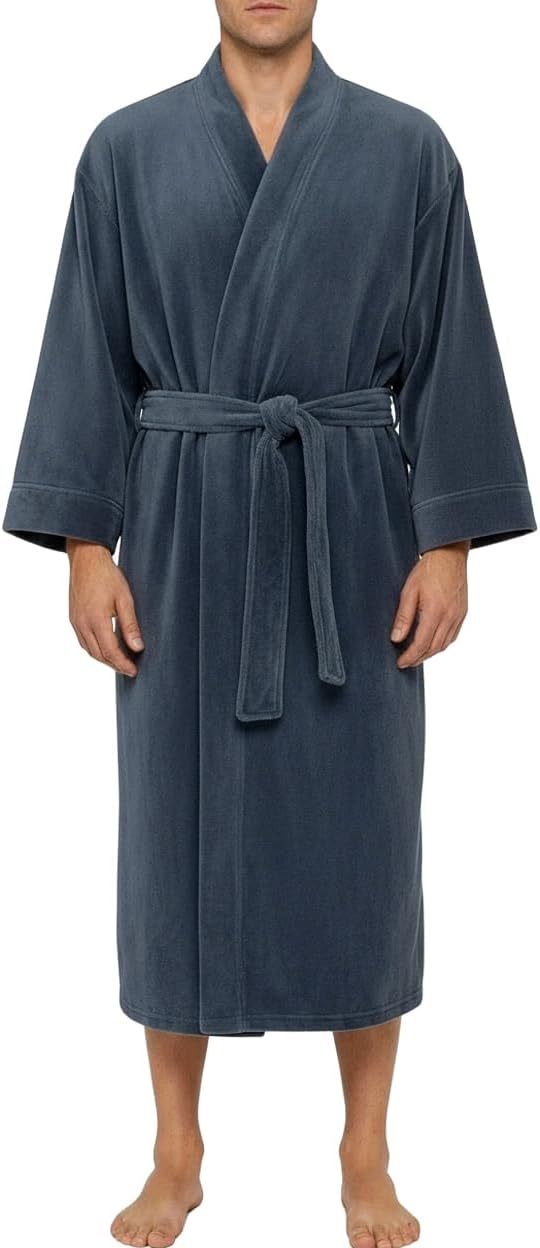 Alexander Del Rossa Men’s Plush Fleece Robe – Warm, Cozy, Winter Lounge Robe with Pockets