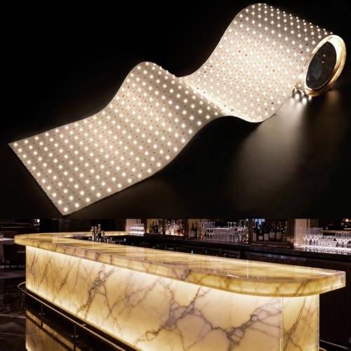 SLL HUT SuperLightingLED 4000K 6.56ft Long LED Sheet for Backlighting 5.16 Sq Ft Coverage 24V Flexible Cuttable Dimmable Linkable Neutral White LED Panel for Wall & Countertop (4000K 6.56Ft IP20)