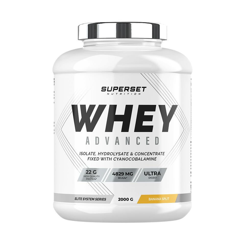 Superset Nutrition | 100% Whey Proteine Advanced (2kg) | Whey protéine | Protéine de qualité avec une texture gourmande - Banana Split