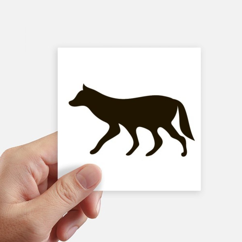 Autocollant loup noir carré 10cm de DIYthinker pour ordinateur et valise, lot de 8 stickers