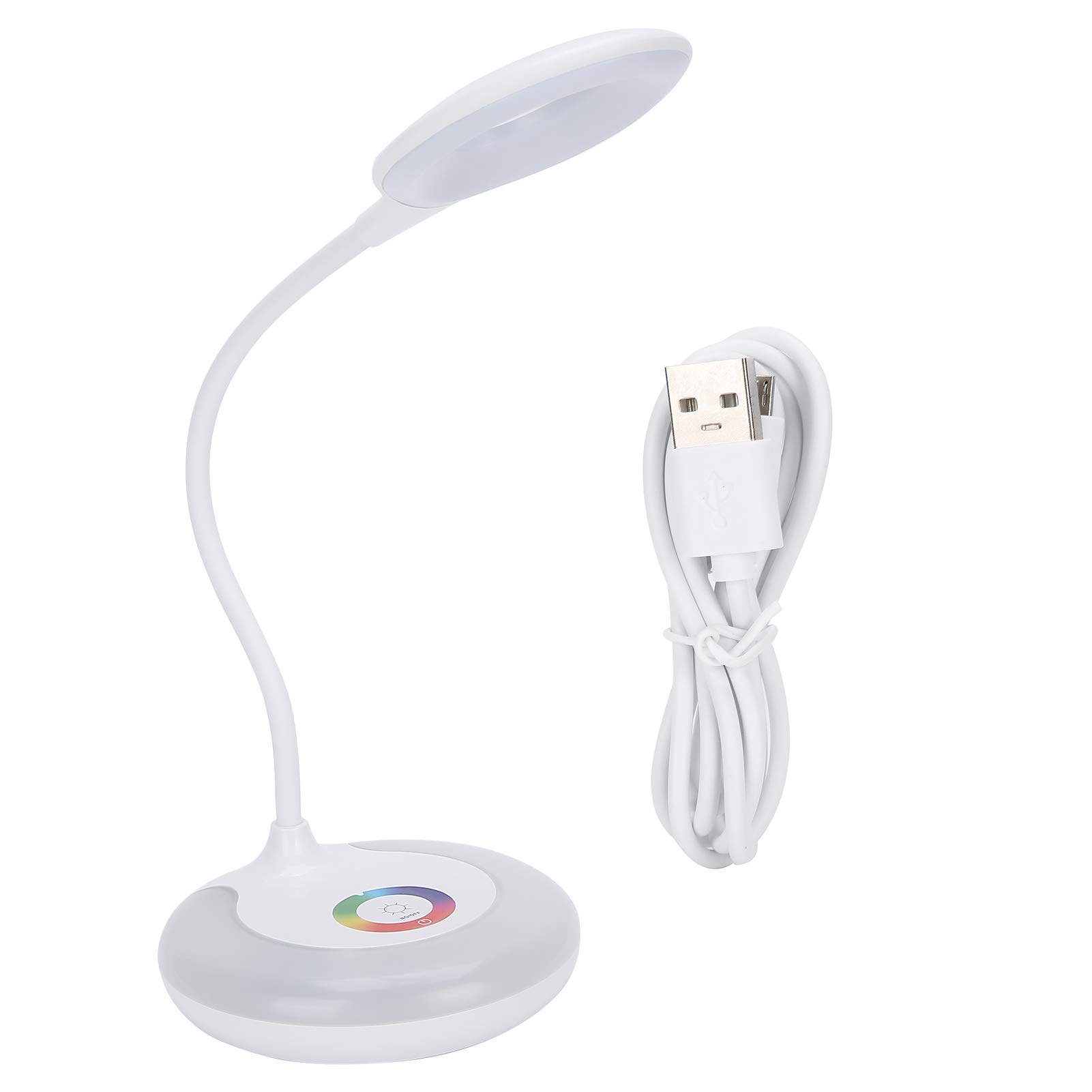 Lampada da Tavolo a LED USB, Luce da Tavolo con Regolazione Tattile, Protezione per gli Occhi Luce Dimmerazione Tattile Colorata, Lampada da Studio Flessibile a Collo D'oca