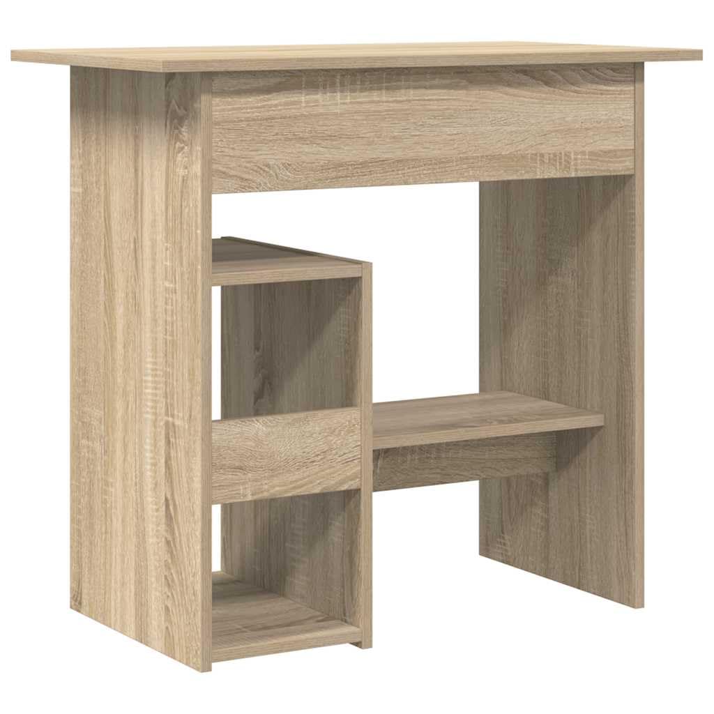 Biurko z dębu Sonoma, materiał drewnopochodny, 80 x 45 x 74 cm, biurko komputerowe z regałem na komputer i półką na klawiaturę, miejsce pracy, do domu, gabinetu, meble