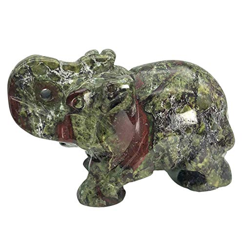 Ladeukoi Handgeschnitzte Drachenblut-Stein-Elefant-Statue, heilende Kristall-Tierfigur, Carfts, Sammlerstück, Dekoration, 5,1 cm