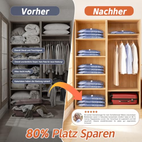Vakuumbeutel für kleidung mit kabelloser Pumpe–17er (3XL, 6L, 6M, 2S) – Ansicht 5